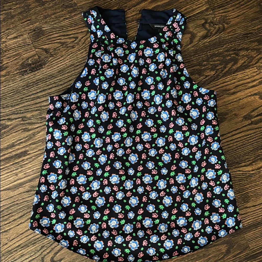 Floral Sleeveless Top - Black Multicolor